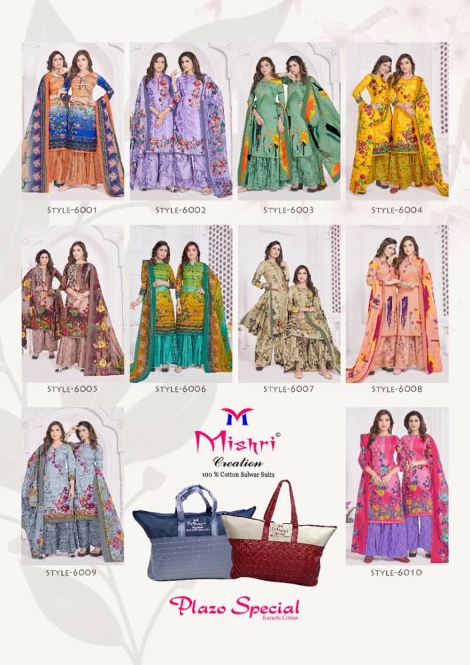 mishri plazzo vol 6 Lateast Fancy Festivel Wear  Designer Pure Cotton Printed Dress Material